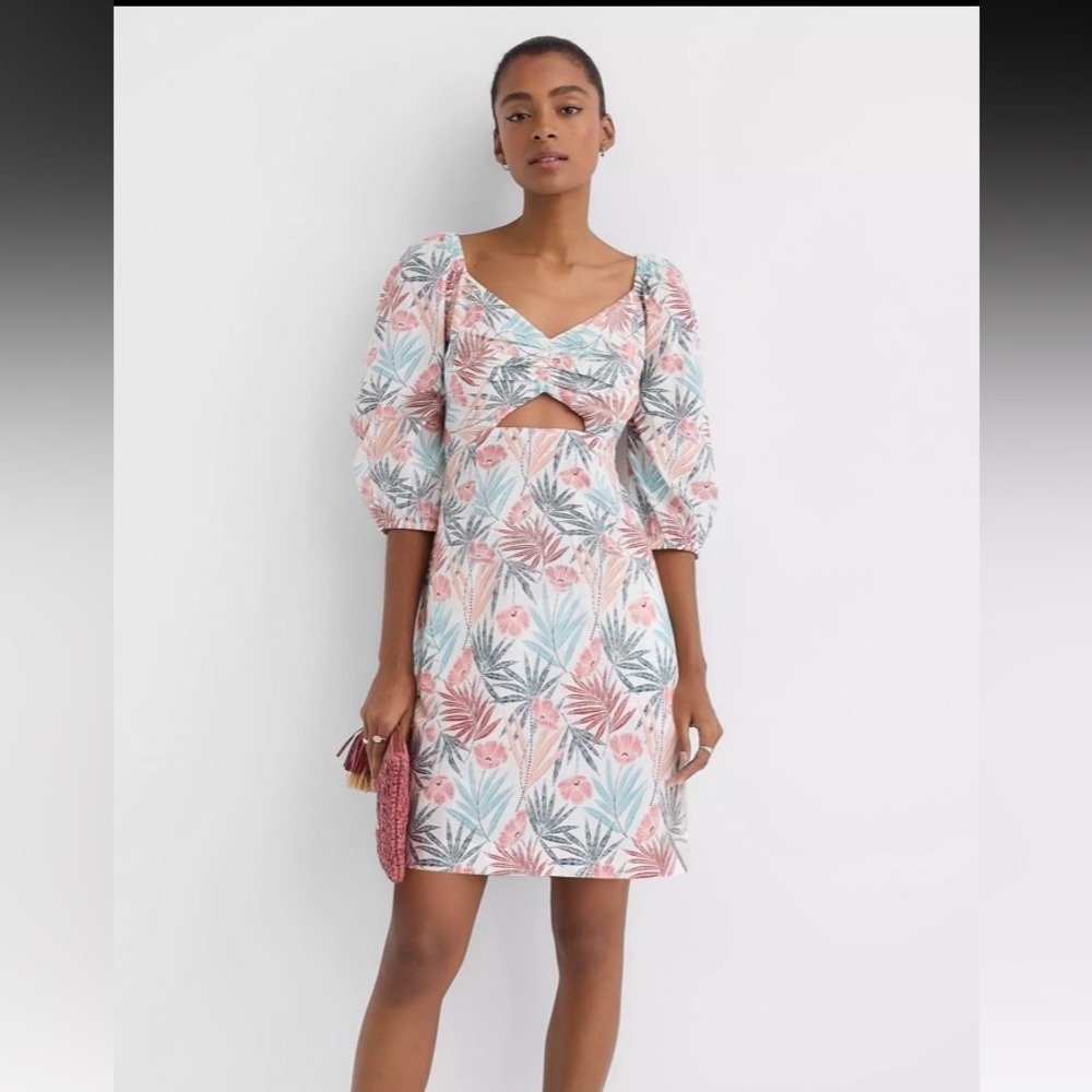 Loft Beach Palm Linen Cotton
Mini Dress Size M Floral NWT